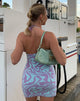 Imagen de Motel X Barbara Kristoffersen Mini Vestido Riri en Punto Jagged Swirl Lavanda y Menta