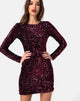 Imagen de Gabby Plunge Back Dress in Wine Sequin