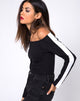 Imagen de Gadice Off The Shoulder Bodice in Black with White Stripe