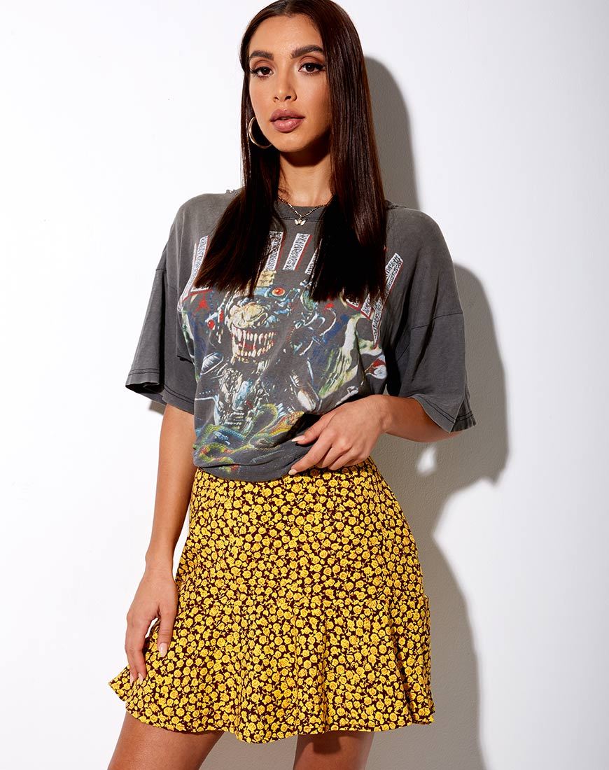 Falda Skater Gaelle en Ditsy Rose Marigold