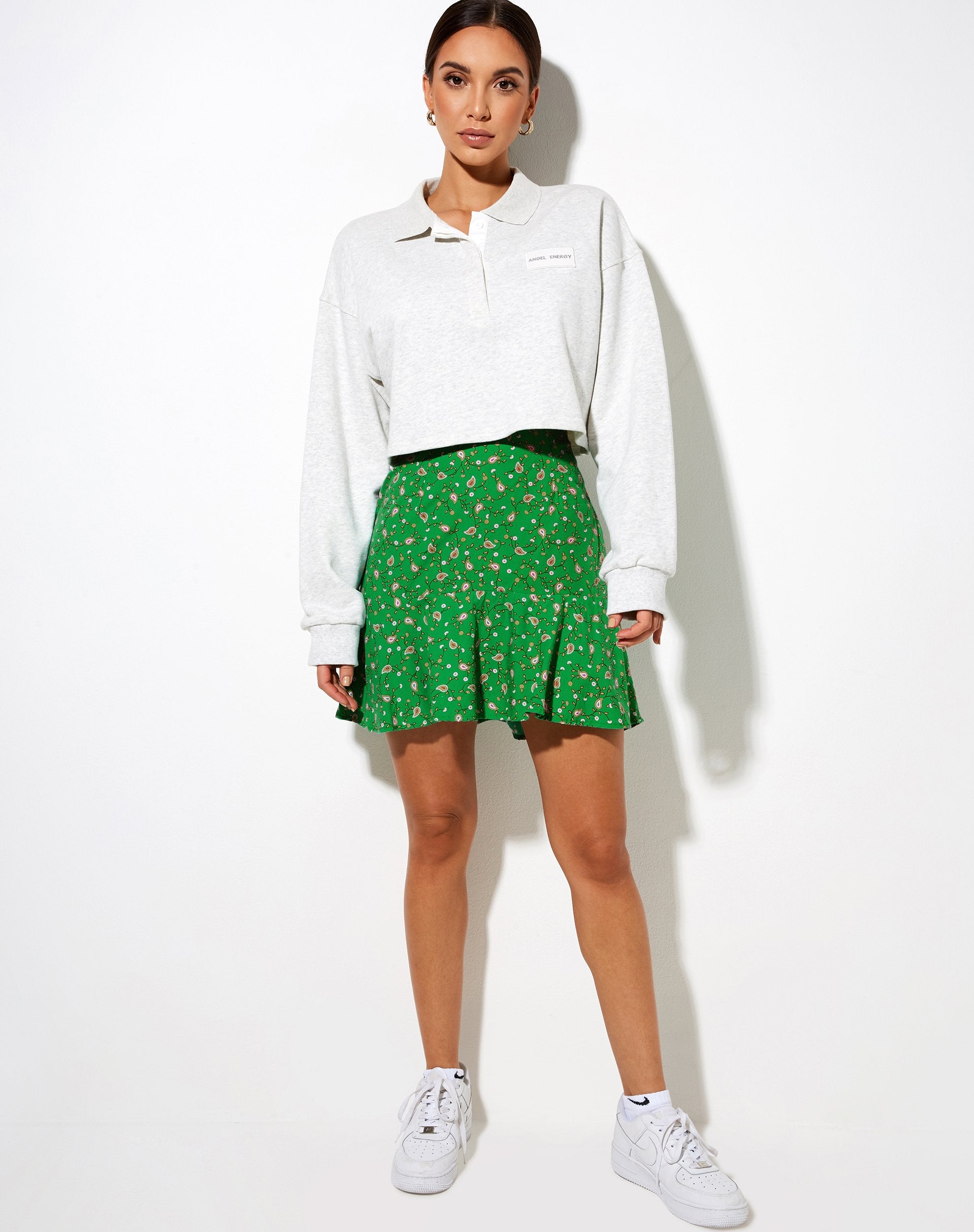 Imagen de la minifalda Gaelle en Paisley Fun Verde