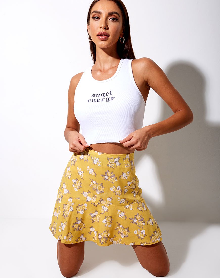 Falda Skater Gaelle en Rose Bunch Amarillo