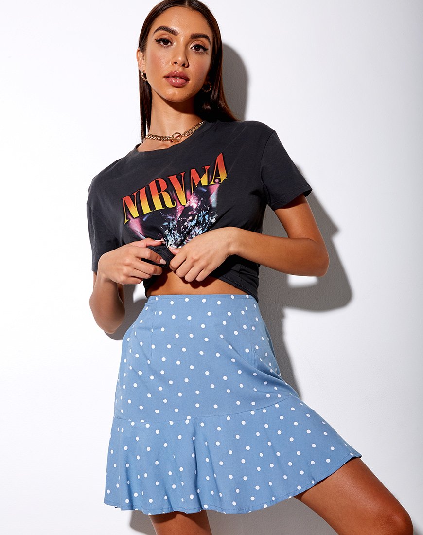 Gaelle Falda A-Line en Skater Polka Azul