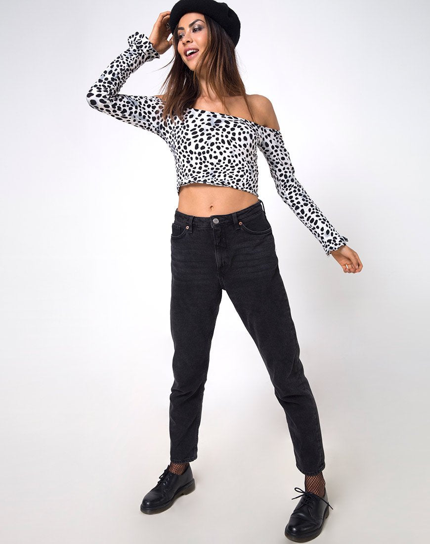 Imagen de Gaga Off The Shoulder Crop en dálmata