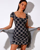 Imagen de Galaca Mini Dress in 20s Check Black and Grey