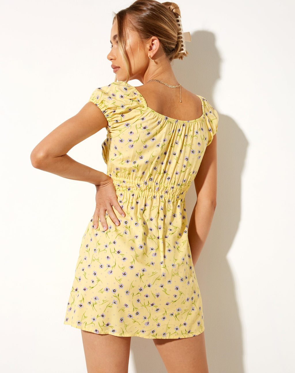 Minivestido Galova en Wild Flower Lemon Drop