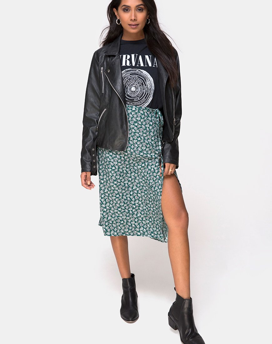 Imagen de Gamaris Falda Floral Verde