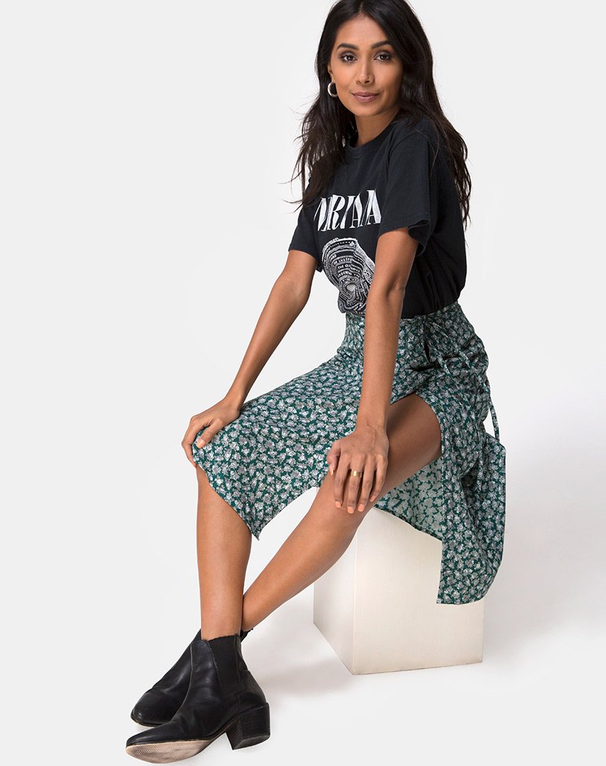 Falda Gamaris en Floral Verde