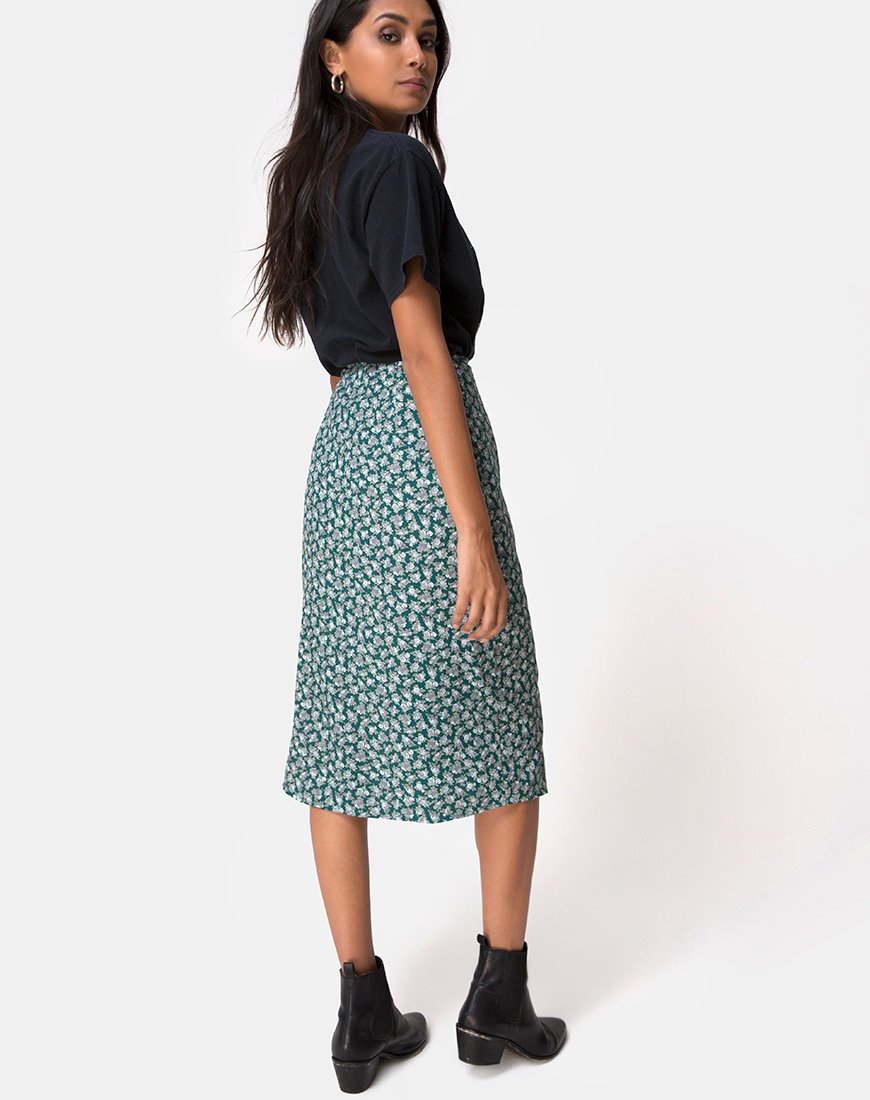 Imagen de Gamaris Falda Floral Verde