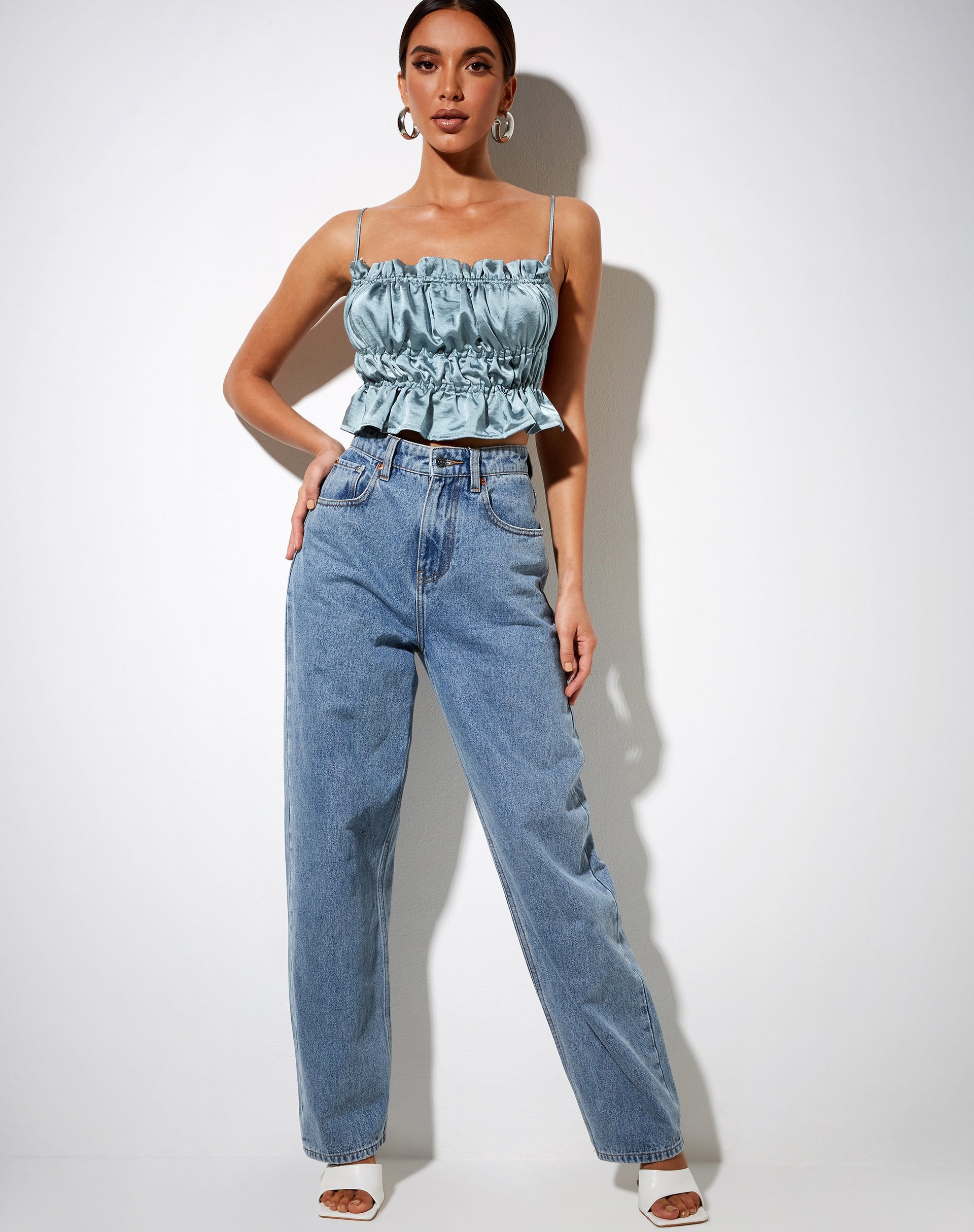 Imagen de Gamera Cami Top en plata satinada