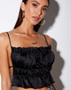Imagen de Gamera Cami Top de satén grueso Negro