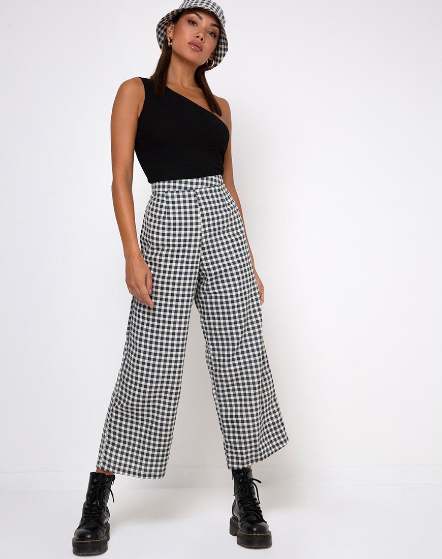Imagen de Gamila Pantalón Culotte en Crema Gingham