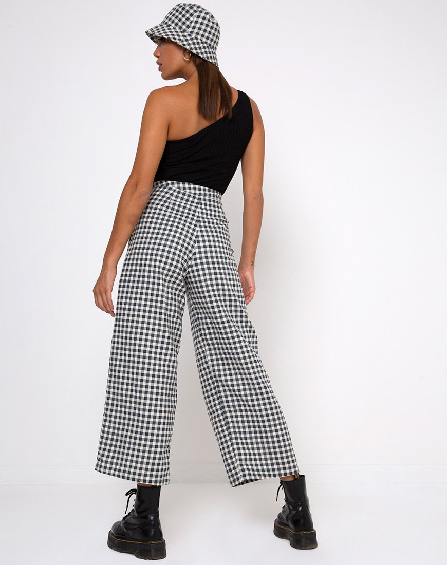 Pantalón Culotte Gamila en Crema Gingham