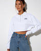 Imagen de Gandi Crop Top en blanco con etiqueta de ropa de trabajo Motel