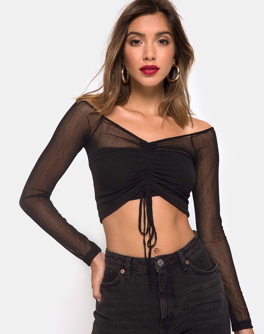 Ganida Crop Top Negro