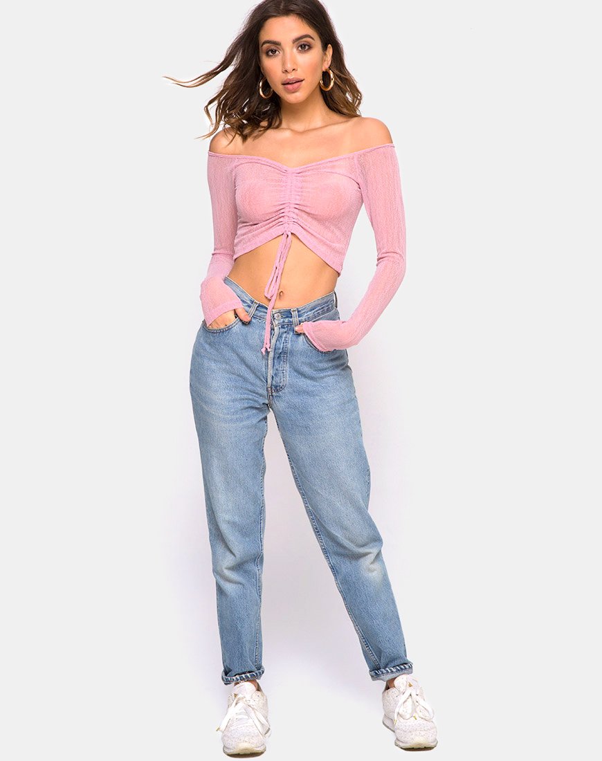 Imagen de Ganida Crop Top en Sheer Knit Blush