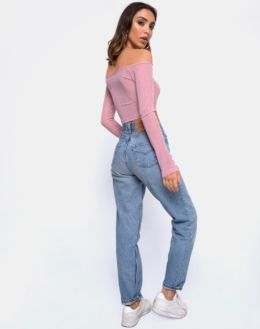 Imagen de Ganida Crop Top en Sheer Knit Blush