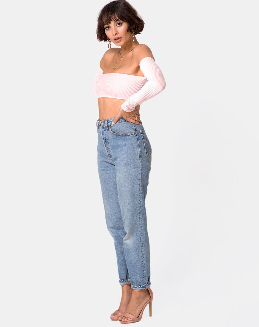 Imagen de Ganis Crop Top de manga larga en punto esponjoso Candy