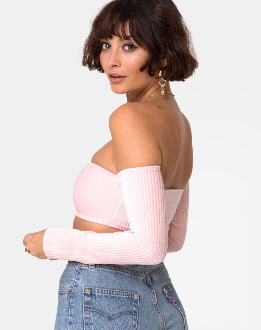 Imagen de Ganis Crop Top de manga larga en punto esponjoso Candy