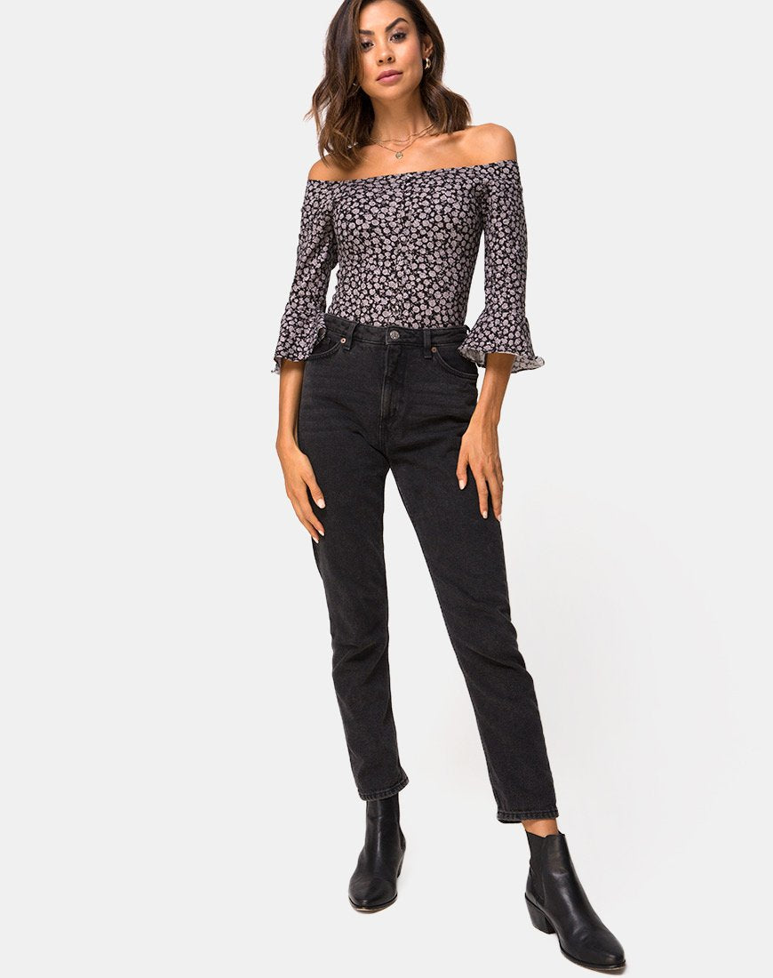 Imagen de Gaton Corpiño Bardot en Ditsy Rose Negro
