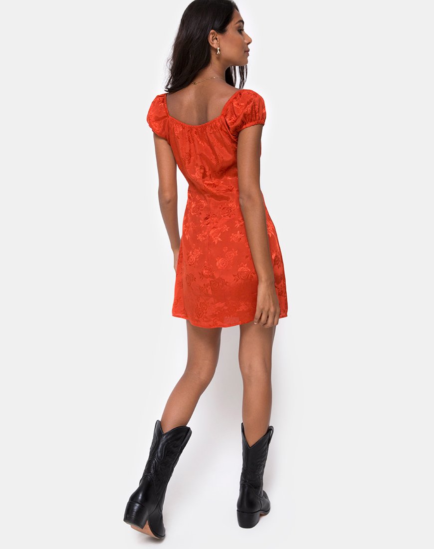 Imagen del minivestido Gaval de satén rosa óxido