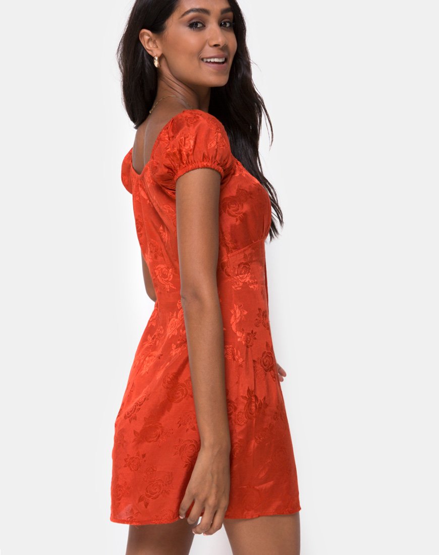 Imagen del minivestido Gaval de satén rosa óxido