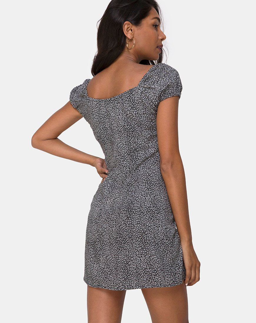 Imagen del vestido Gaval en leopardo gris