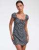 Imagen de Gaval Mini Dress in Ditsy Rose Negro