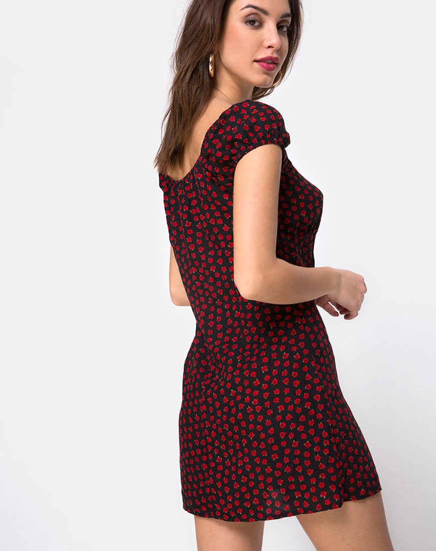 Imagen de Gaval Mini Dress in Dotty Rose Negro
