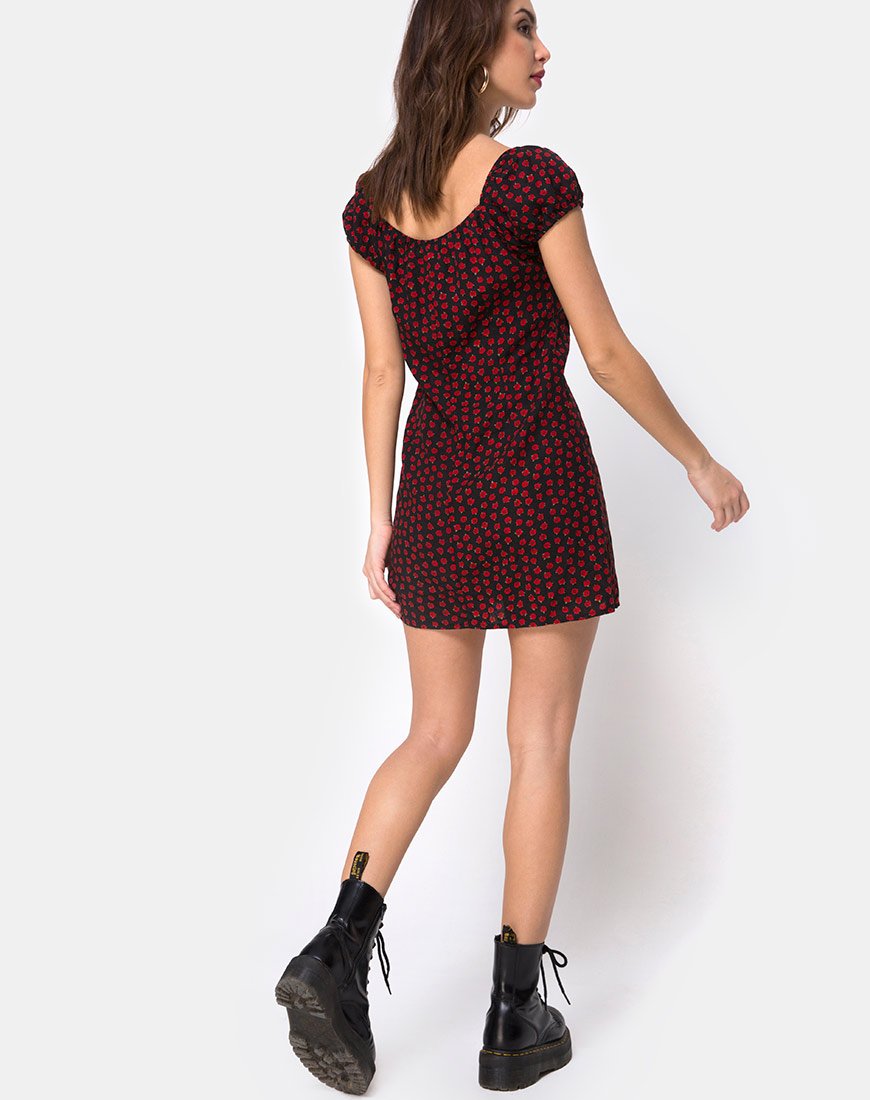 Imagen de Gaval Mini Dress in Dotty Rose Negro