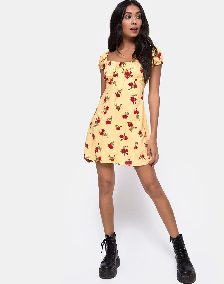 Imagen de Gaval Mini Dress in Falling Rose Yellow