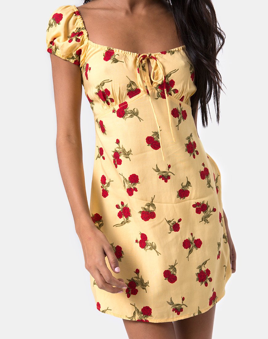 Imagen de Gaval Mini Dress in Falling Rose Yellow