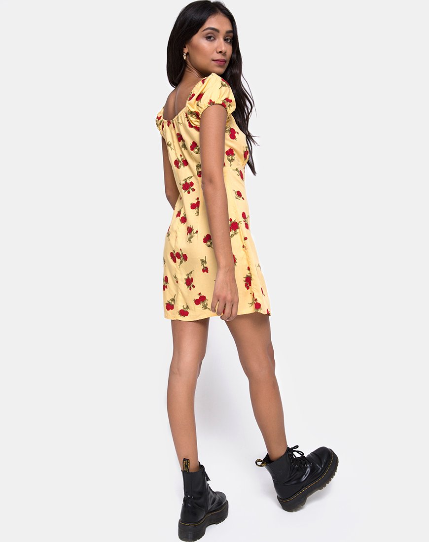 Imagen de Gaval Mini Dress in Falling Rose Yellow
