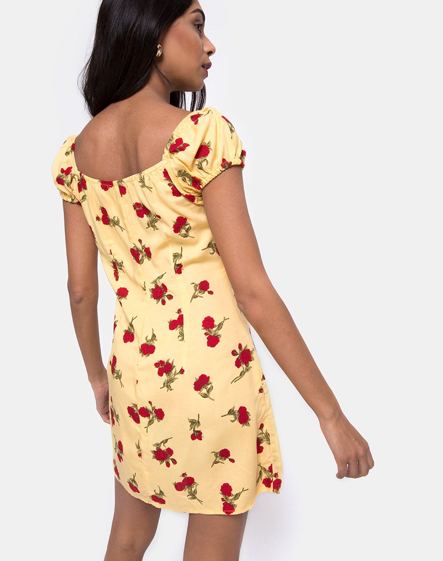 Imagen de Gaval Mini Dress in Falling Rose Yellow