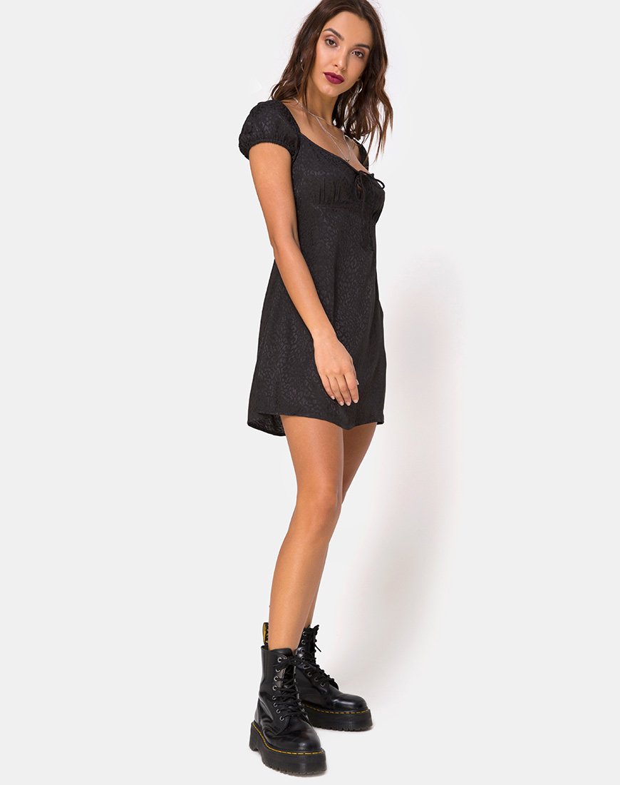 Imagen de Gaval Mini Dress in Satin Cheetah Black