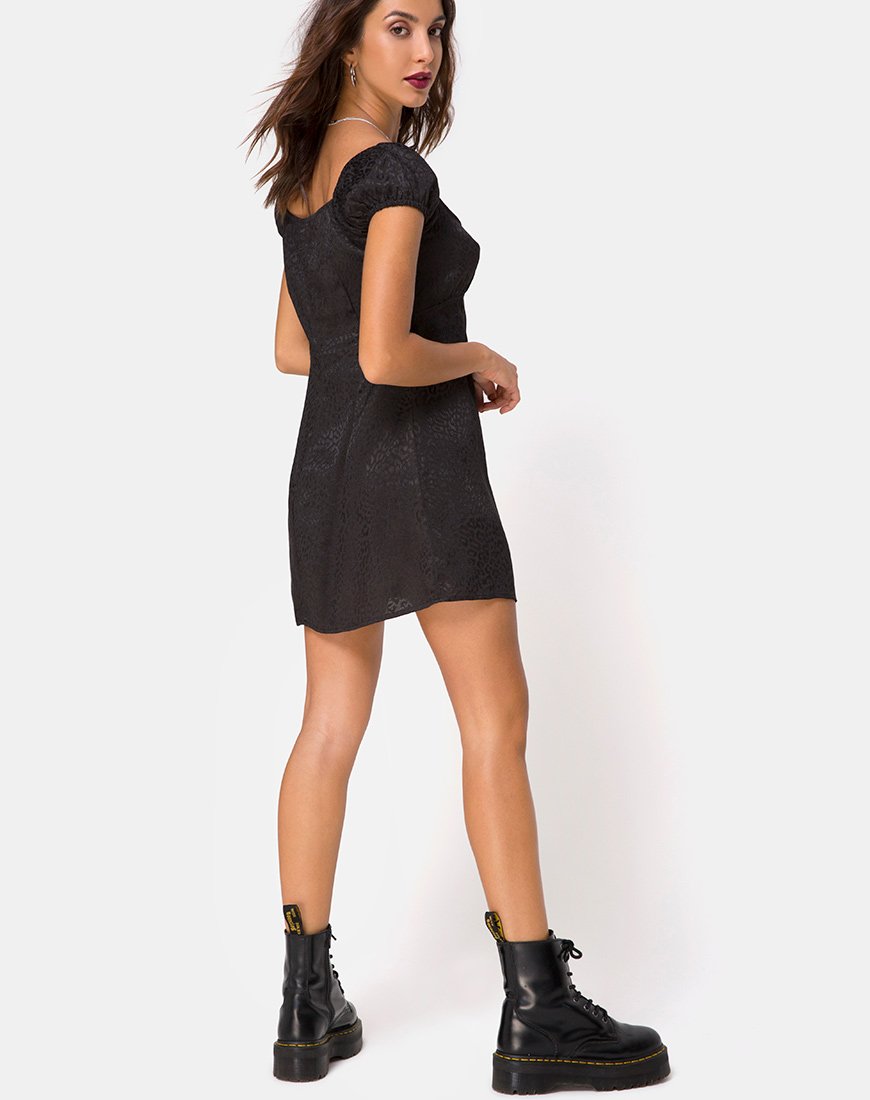 Imagen de Gaval Mini Dress in Satin Cheetah Black