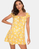 Imagen de Gaval Mini Dress in Rose Bunch Yellow