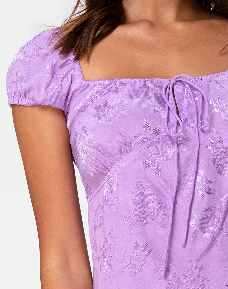 Imagen de Gaval Mini Vestido de Satén Rosa Lila