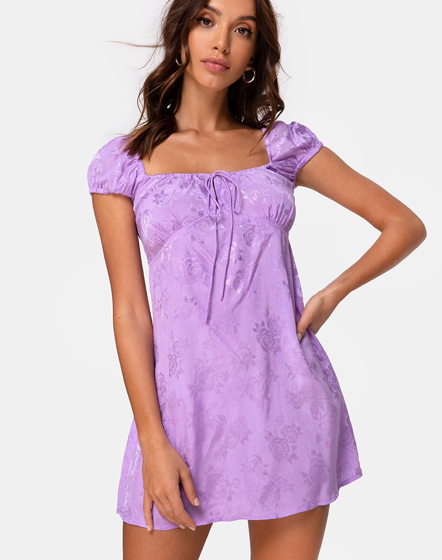 Imagen de Gaval Mini Vestido de Satén Rosa Lila