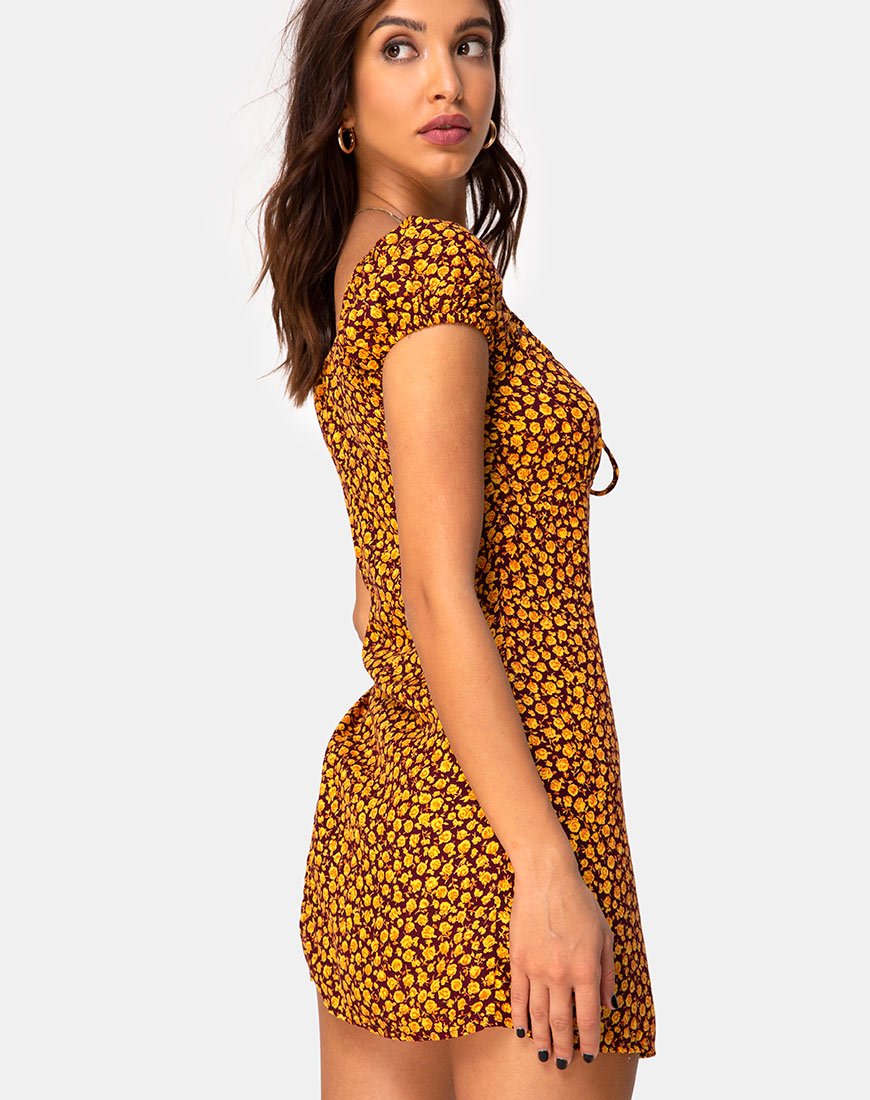 Imagen del minivestido Gaval en Ditsy Rose Marigold