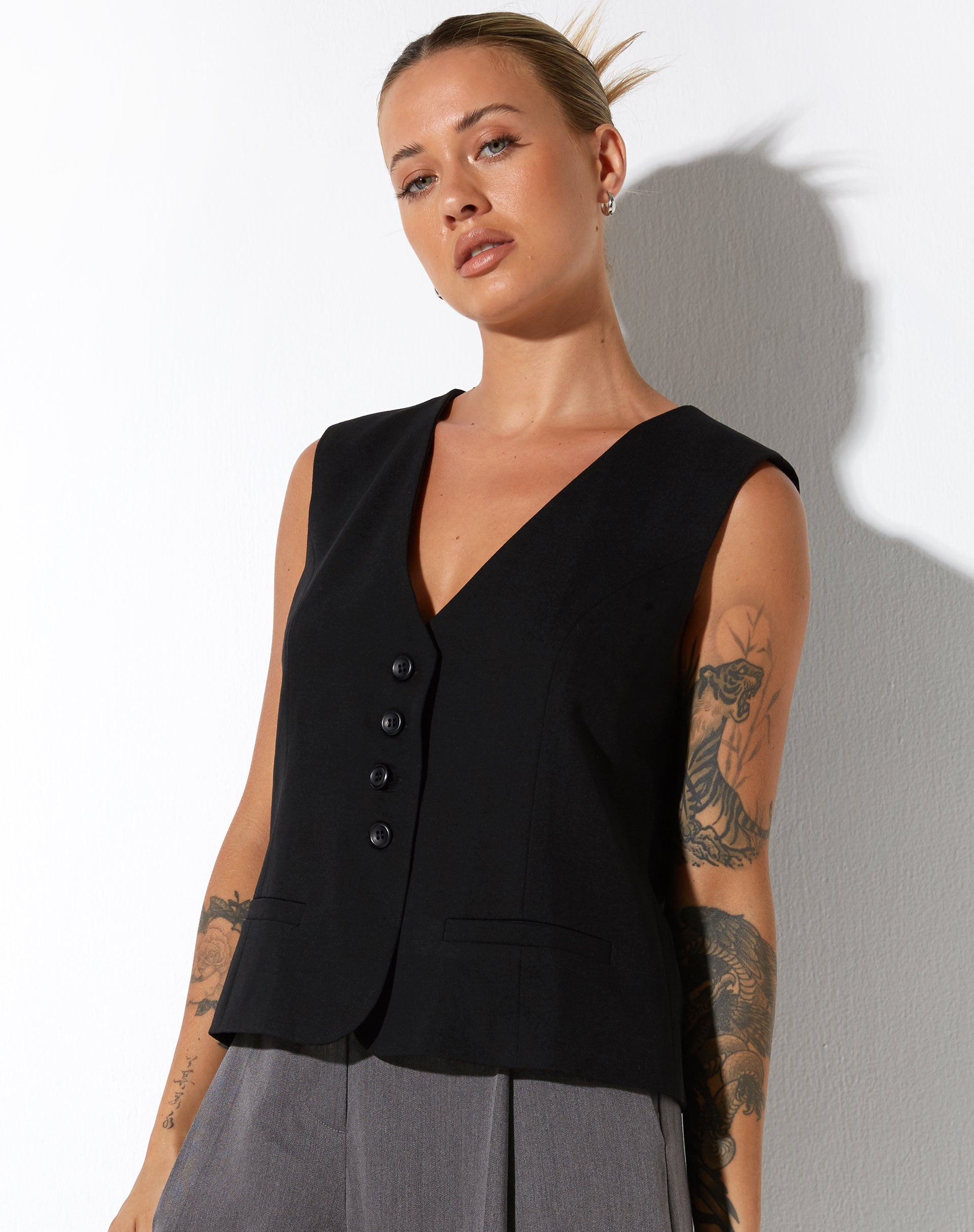 imagen de Gavan Chaleco en Tailoring Negro