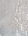  Drapeado Lentejuelas Plata