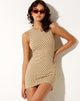 Imagen de Gele Mini Dress in Wavy Checker Yellow