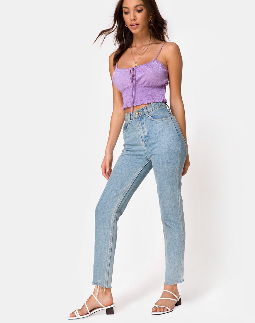Imagen de Gemala Cami Top de satén Ditsy Rose Lavanda