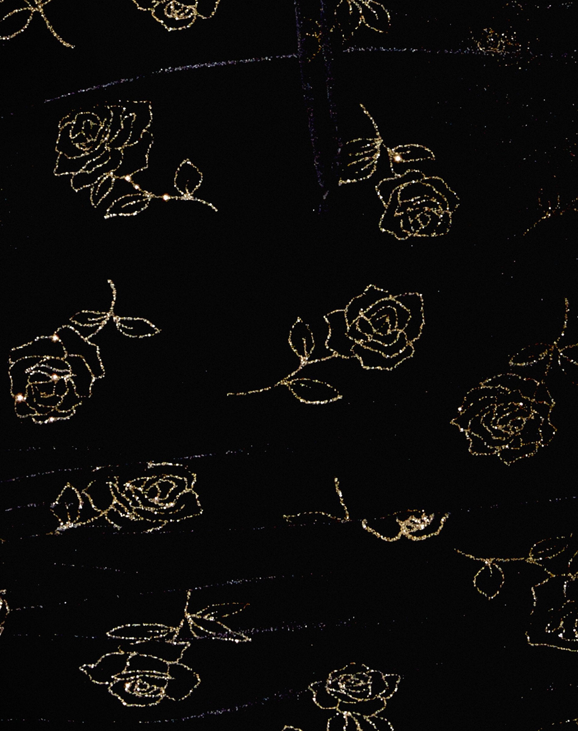 Imagen del minivestido Genata en negro y estampado rosa dorado