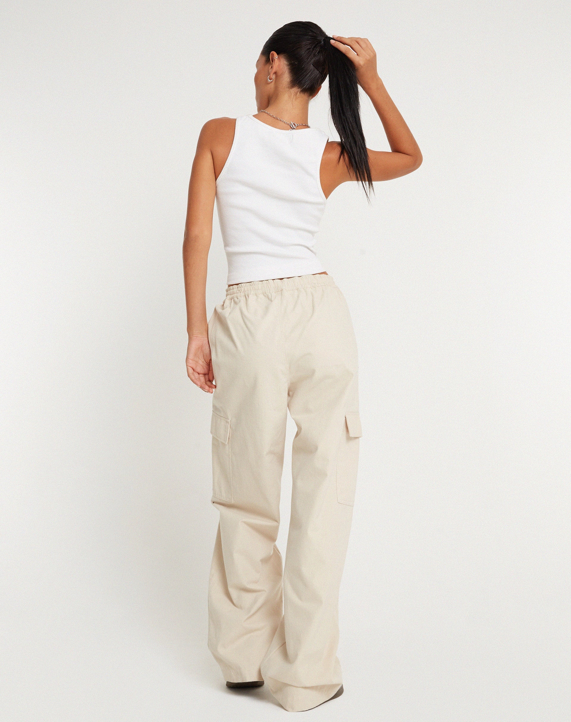 imagen de Geona Wide Leg Cargo Trouser en color crudo
