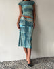 Imagen de MOTEL X JACQUIE Gia Falda Midi en Malla Abstracta Pincel Verde