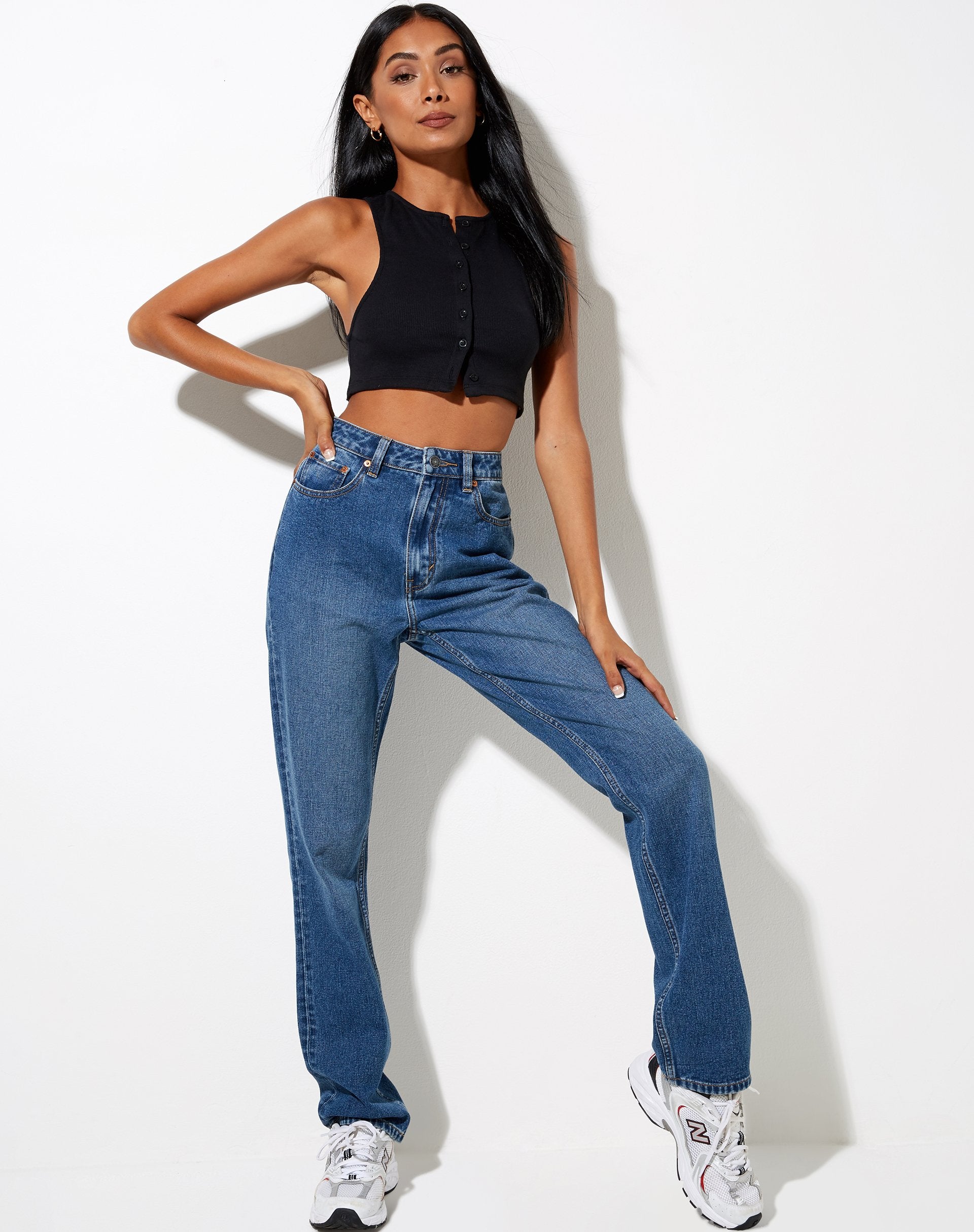 Imagen de Gilly Crop Top en rib negro