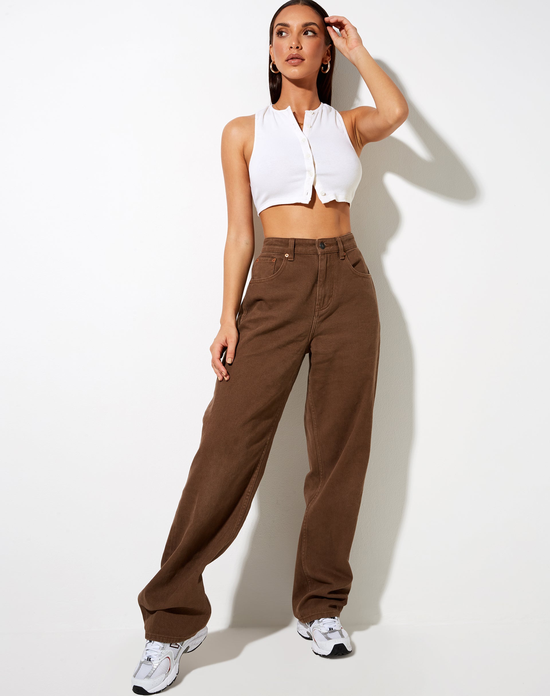 Imagen de Gilly Crop Top en canalé marfil