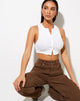Imagen de Gilly Crop Top en canalé marfil